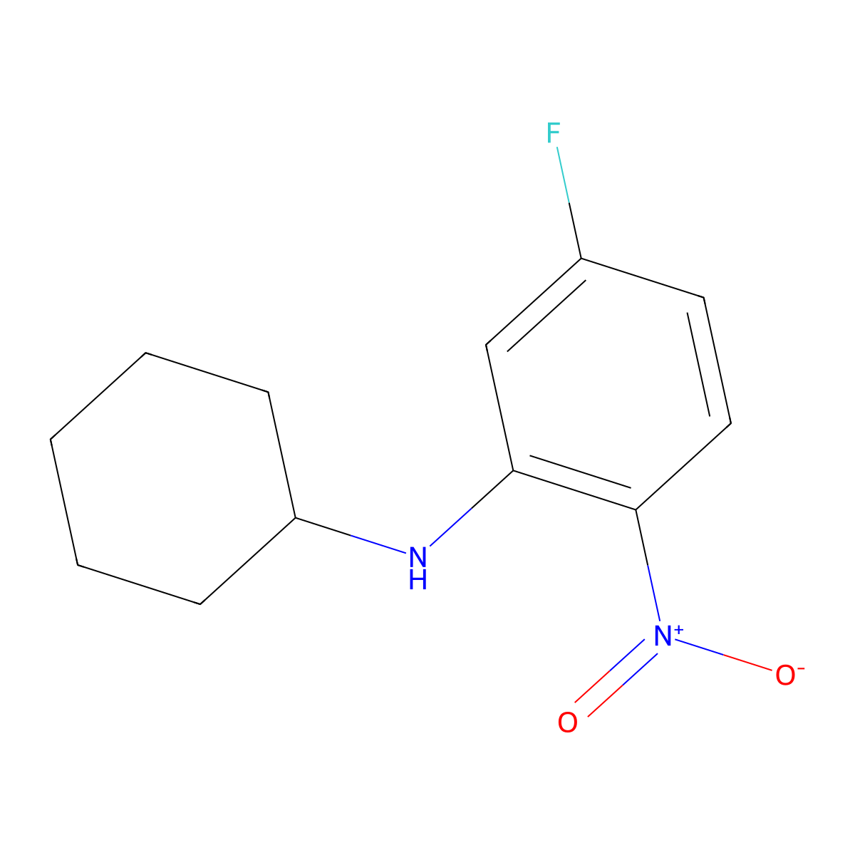 N-cyclohexyl-5-fluoro-2-nitroaniline molecular structure, CAS 1270967-29-7