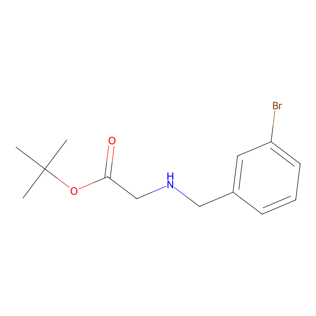 Tert-butyl 2-{[(3-bromophenyl)methyl]amino}acetate molecular structure, CAS 1270975-06-8