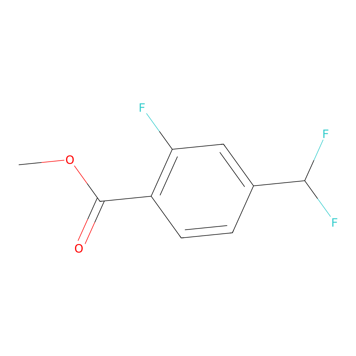 Methyl 4-(difluoromethyl)-2-fluorobenzoate molecular structure, CAS 1270981-54-8