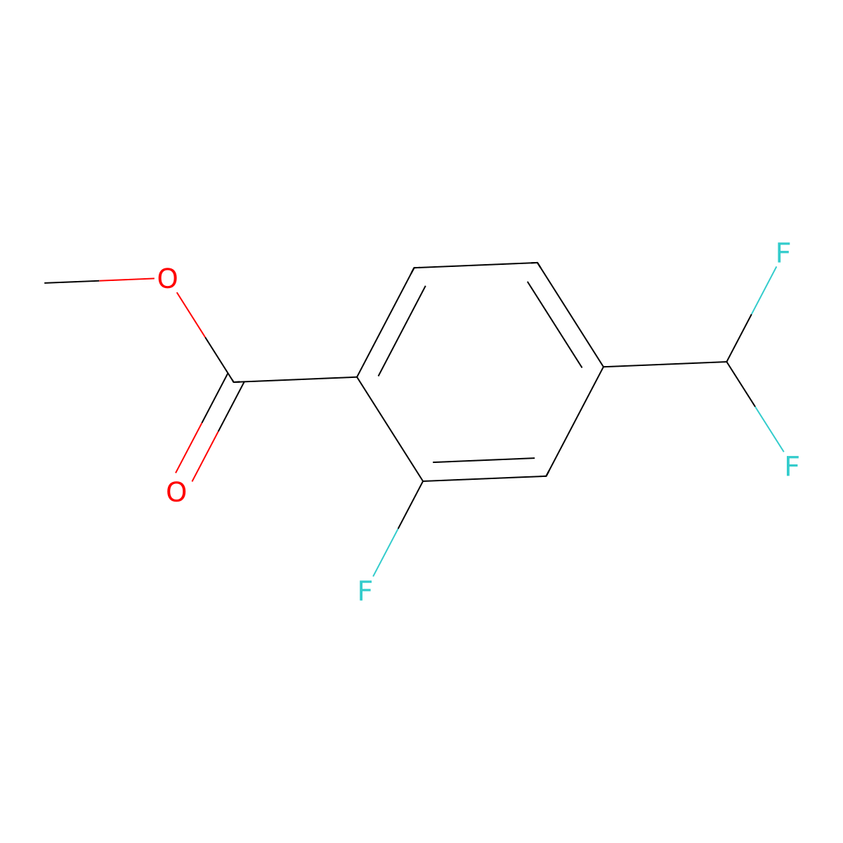 Methyl 4-(difluoromethyl)-2-fluorobenzoate molecular structure, CAS 1270981-54-8