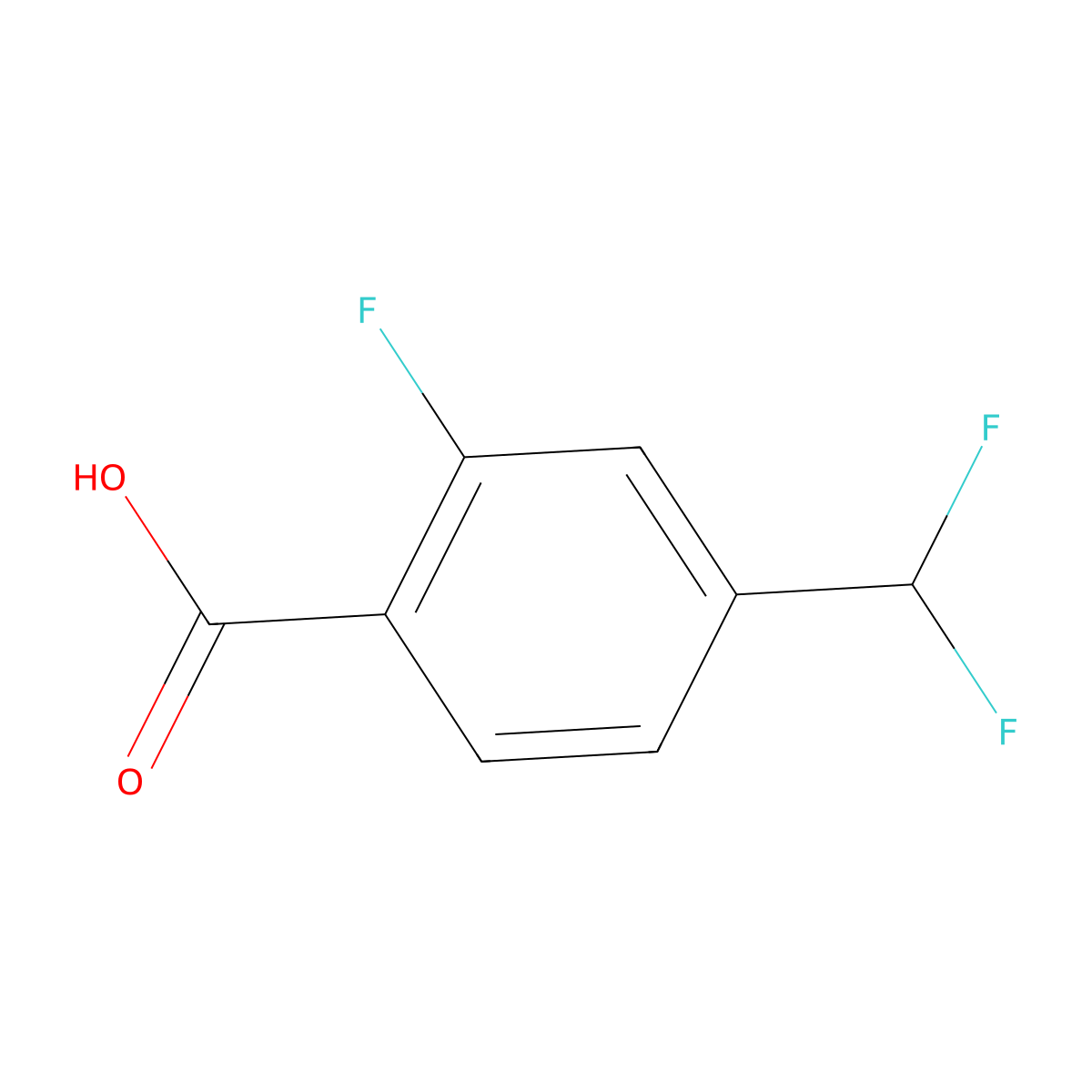 4-(Difluoromethyl)-2-fluorobenzoic acid molecular structure, CAS 1270981-57-1