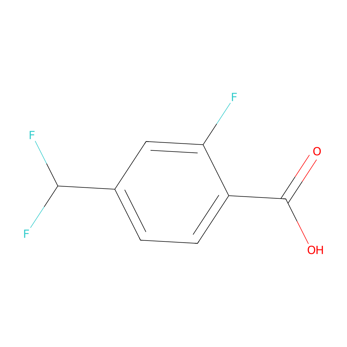 4-(Difluoromethyl)-2-fluorobenzoic acid molecular structure, CAS 1270981-57-1