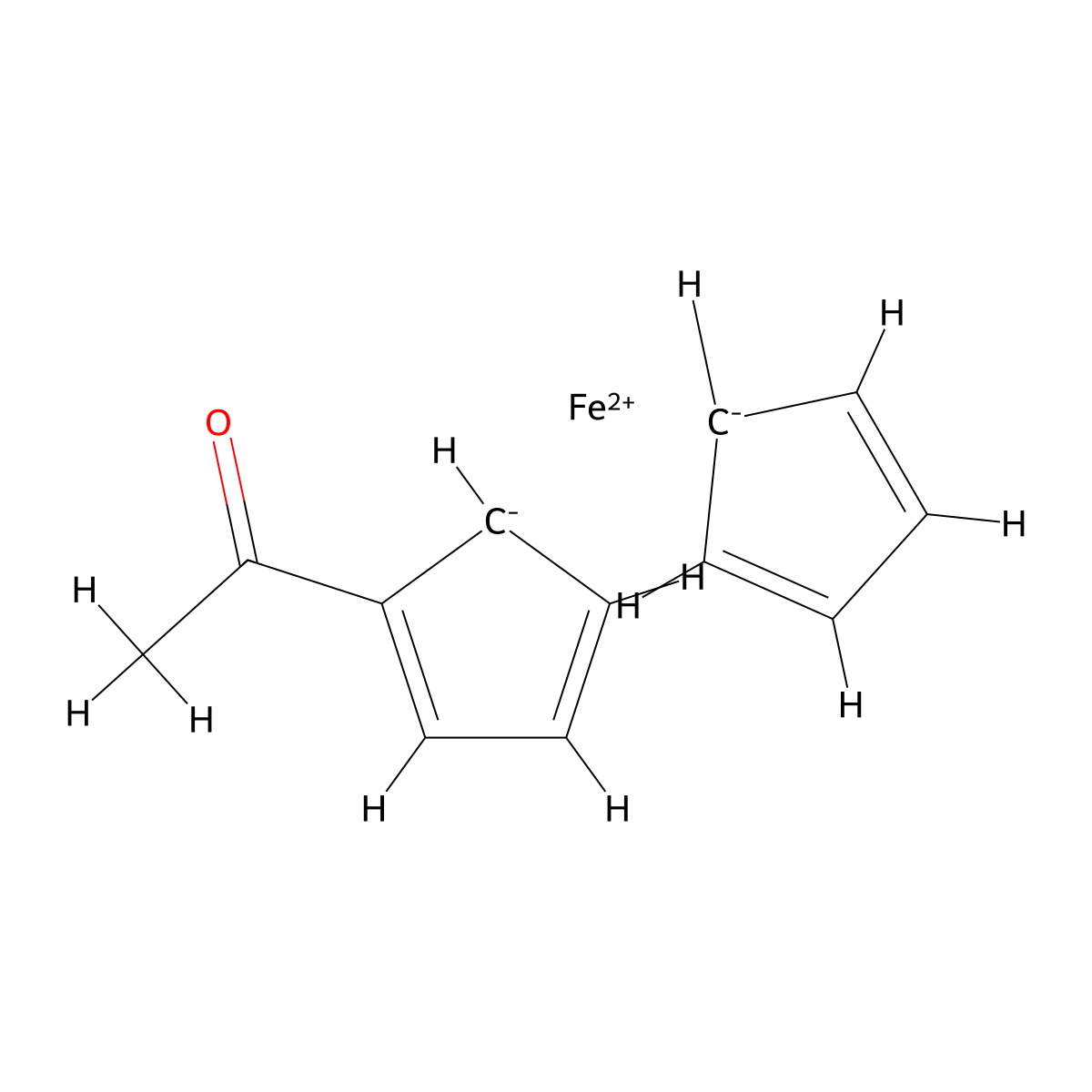 Acetylferrocene molecular structure, CAS 1271-55-2