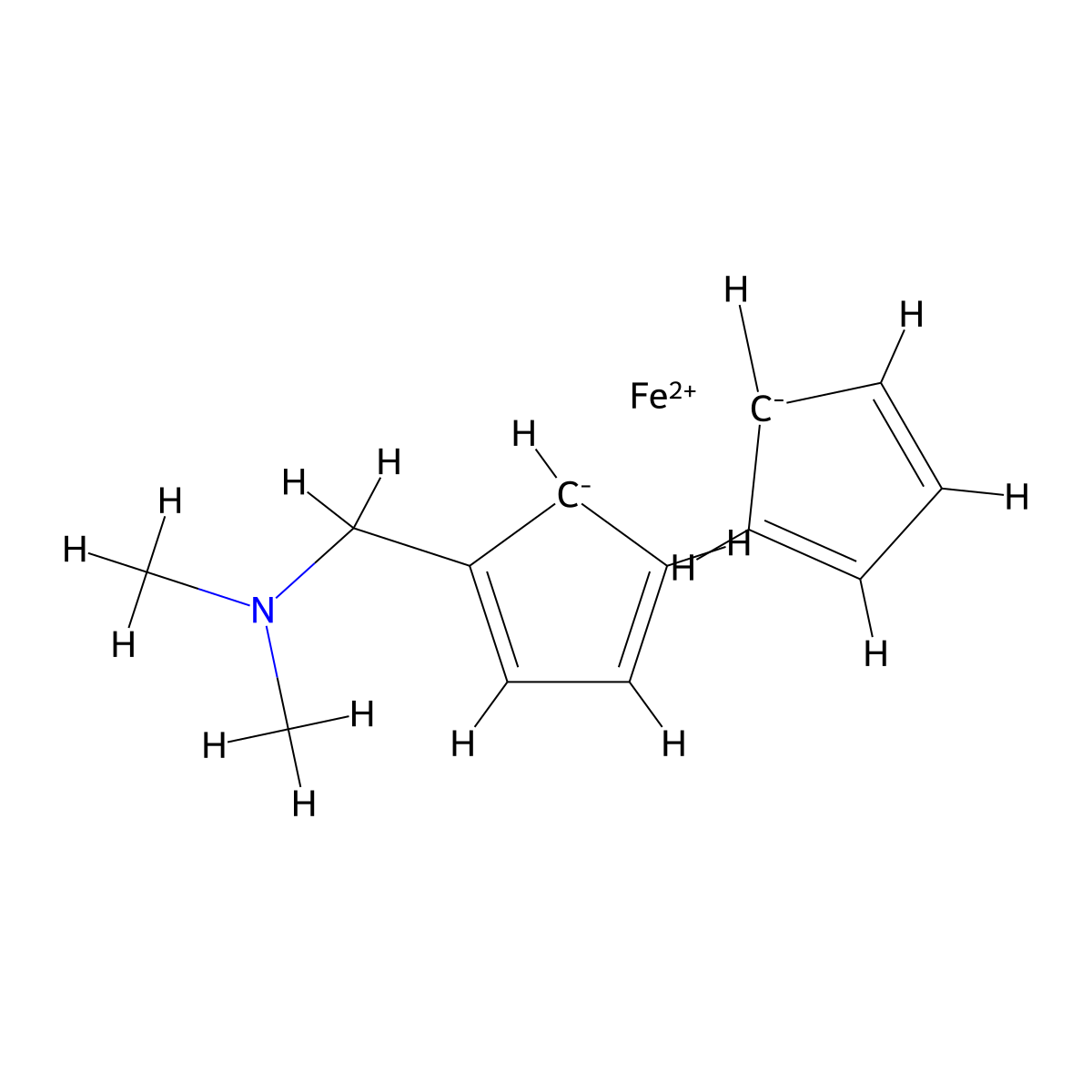 N,N-Dimethylaminomethylferrocene molecular structure, CAS 1271-86-9