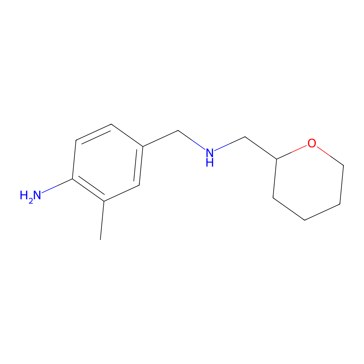 2-Methyl-4-{[(oxan-2-ylmethyl)amino]methyl}aniline molecular structure, CAS 1271004-36-4