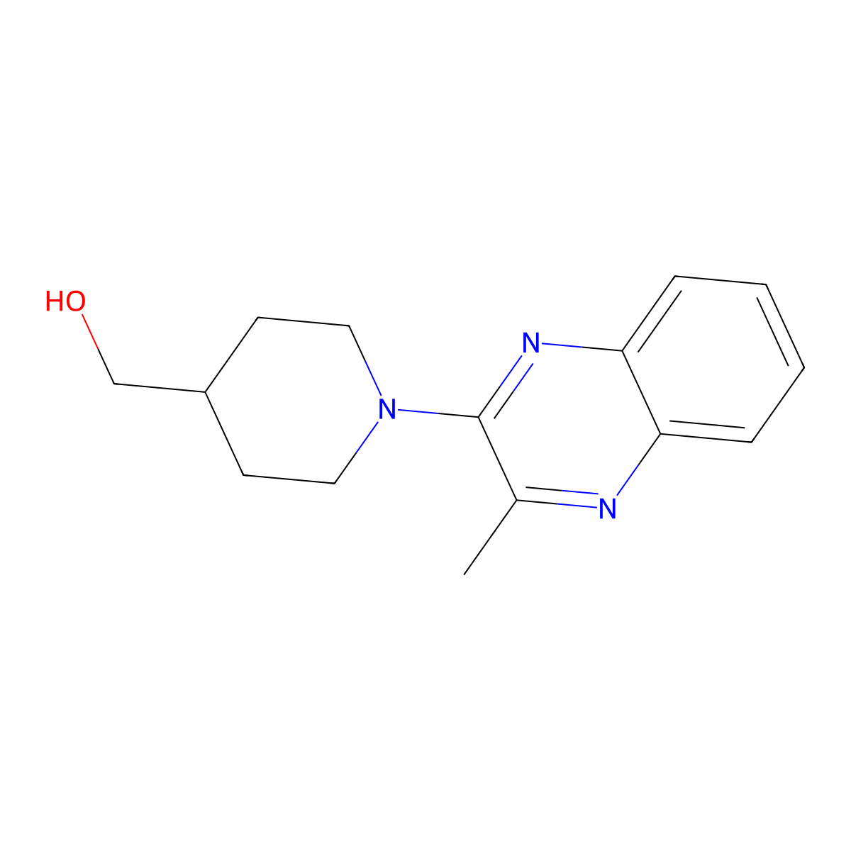 [1-(3-Methylquinoxalin-2-yl)piperidin-4-yl]methanol molecular structure, CAS 1271008-96-8