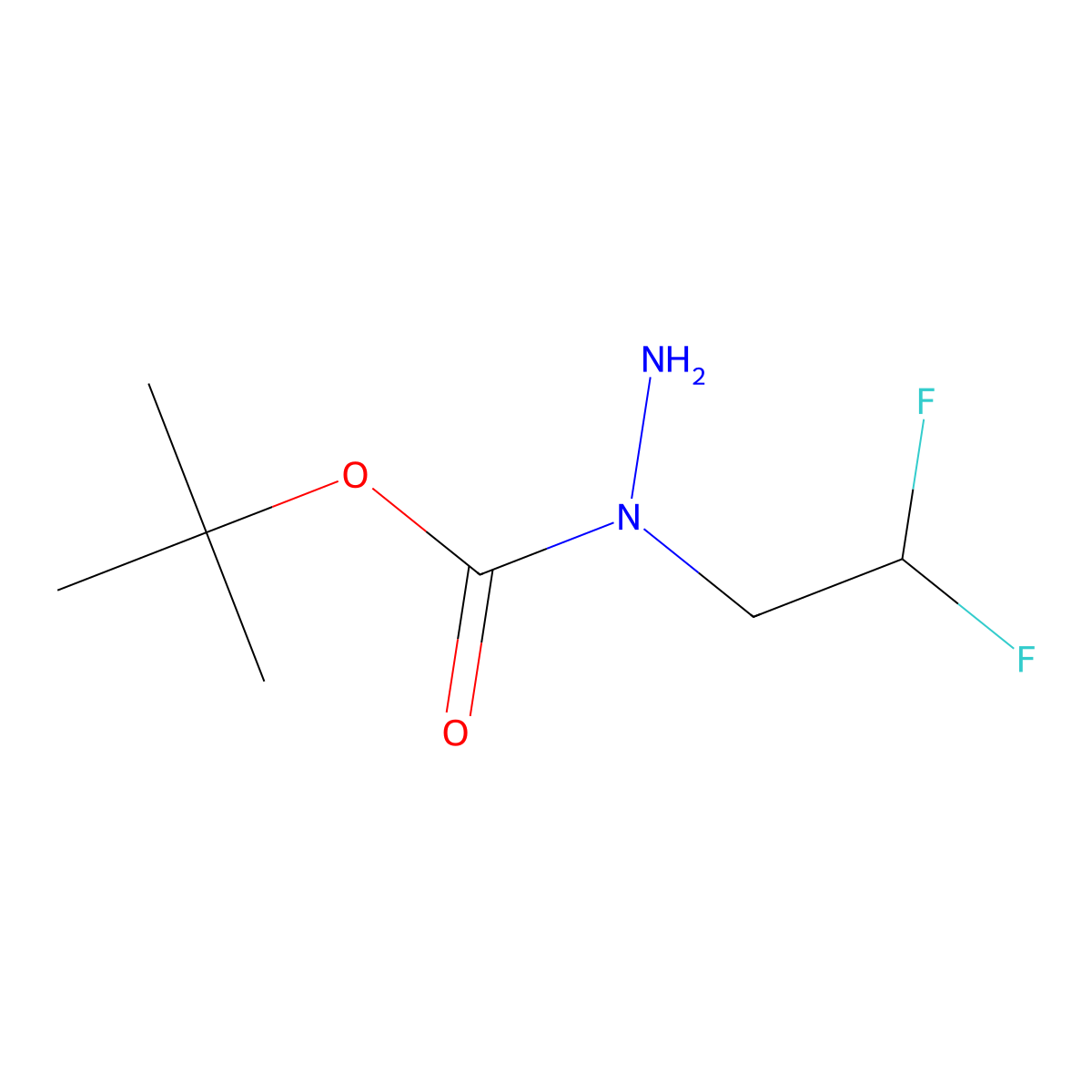 N-(2,2-difluoroethyl)(tert-butoxy)carbohydrazide molecular structure, CAS 1271025-36-5