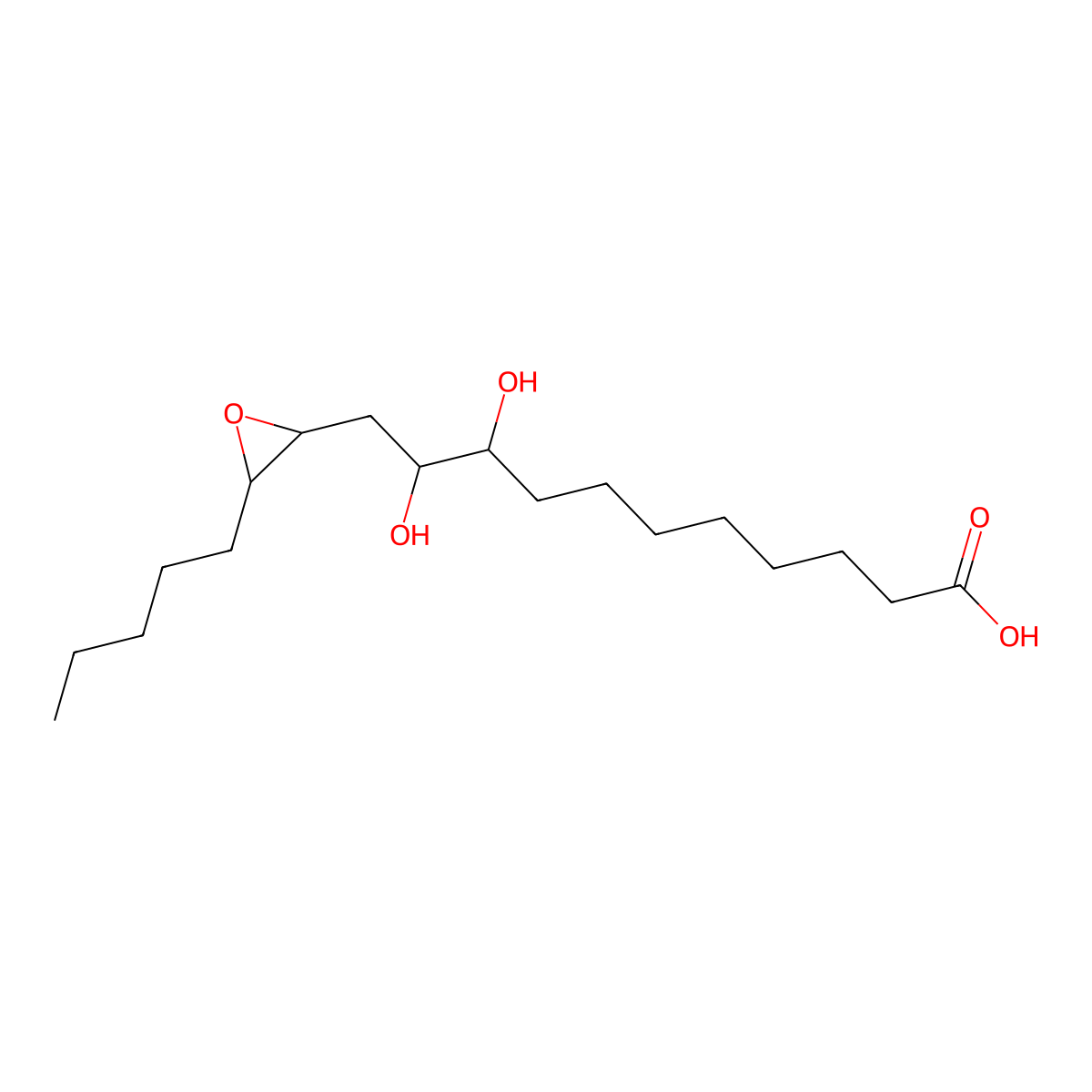 9,10-Dihydroxy-12,13-epoxyoctadecanoate molecular structure, CAS 127105-40-2