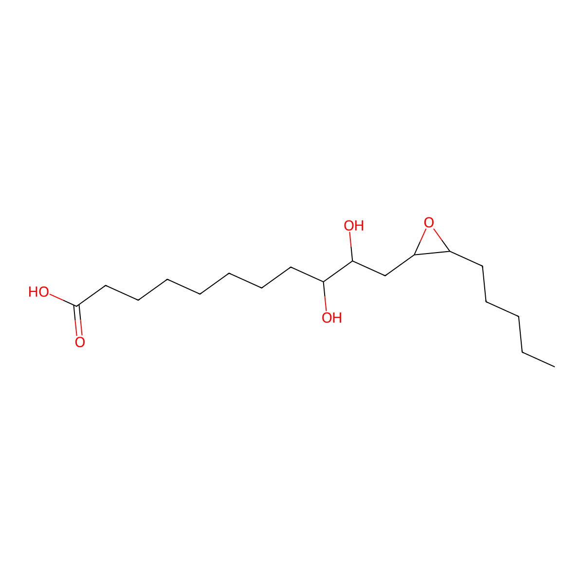 9,10-Dihydroxy-12,13-epoxyoctadecanoate molecular structure, CAS 127105-40-2