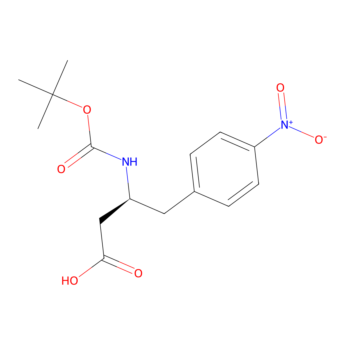 (S)-3-((tert-Butoxycarbonyl)amino)-4-(4-nitrophenyl)butanoic acid molecular structure, CAS 127106-71-2