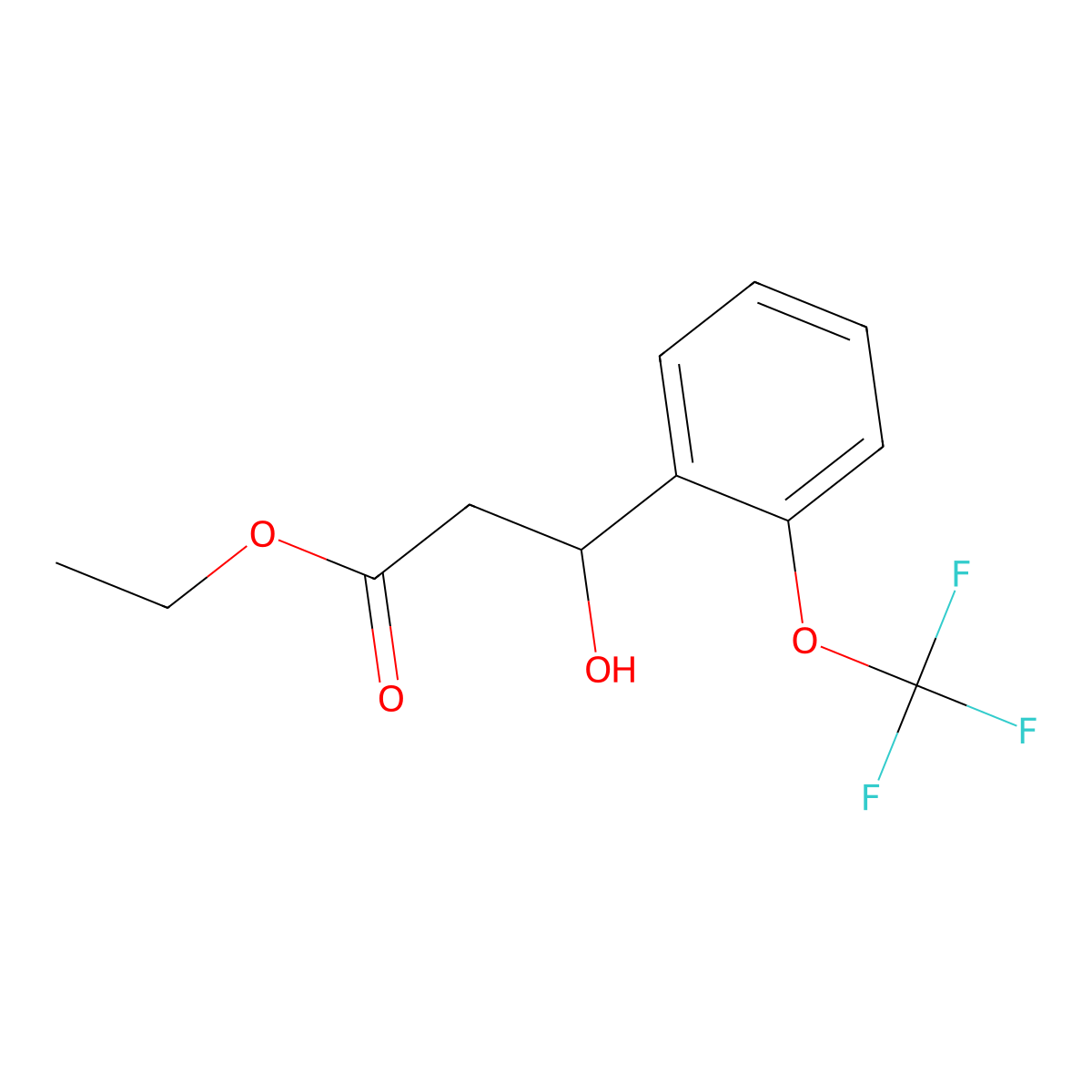Ethyl 3-hydroxy-3-(2-(trifluoromethoxy)phenyl)propanoate molecular structure, CAS 1271063-49-0