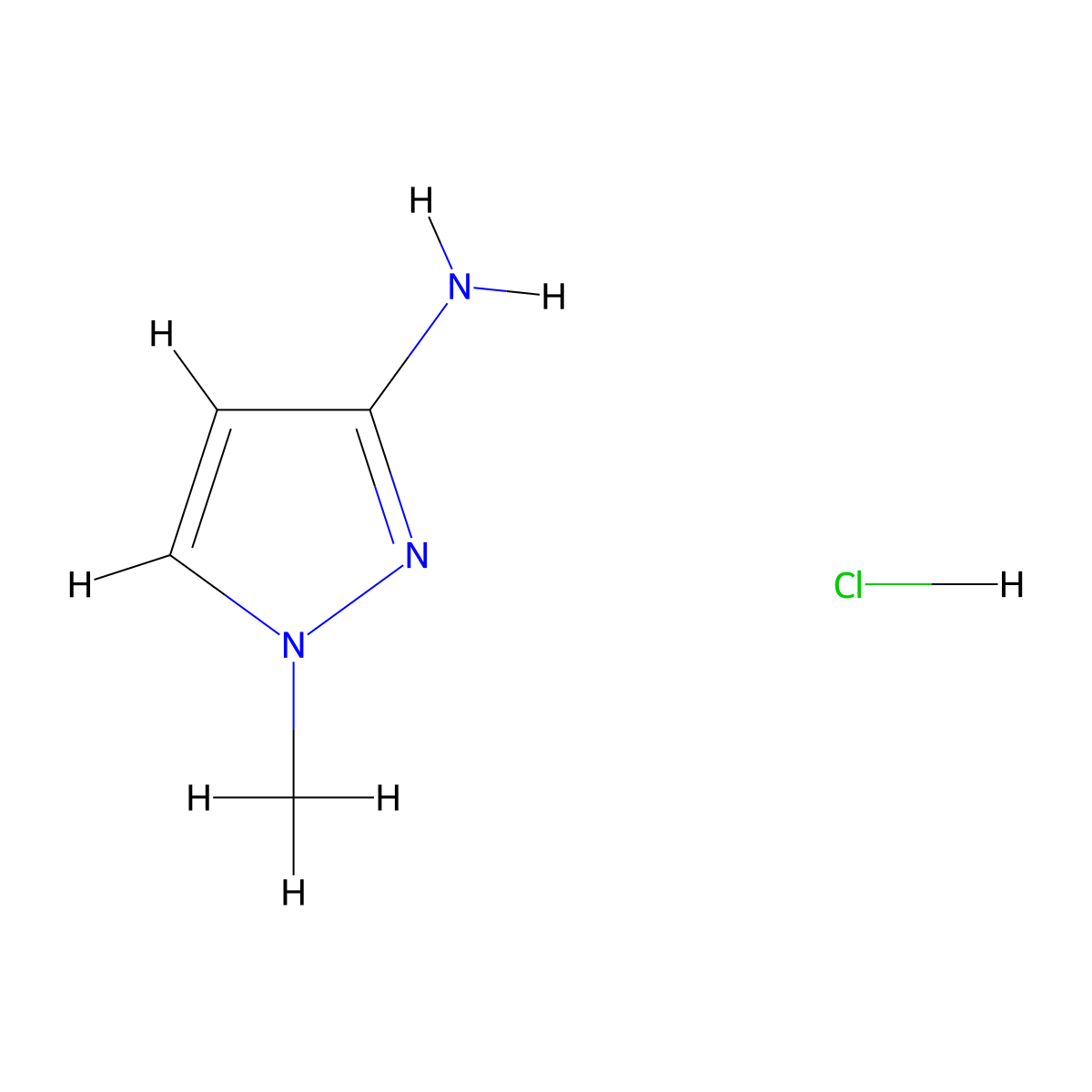 3-Amino-1-methylpyrazole hydrochloride molecular structure, CAS 127107-29-3