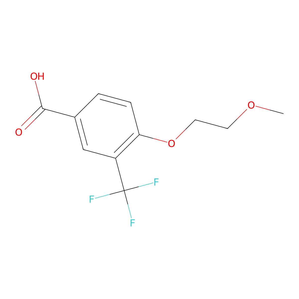 4-(2-Methoxyethoxy)-3-(trifluoromethyl)benzoic acid molecular structure, CAS 1271093-46-9