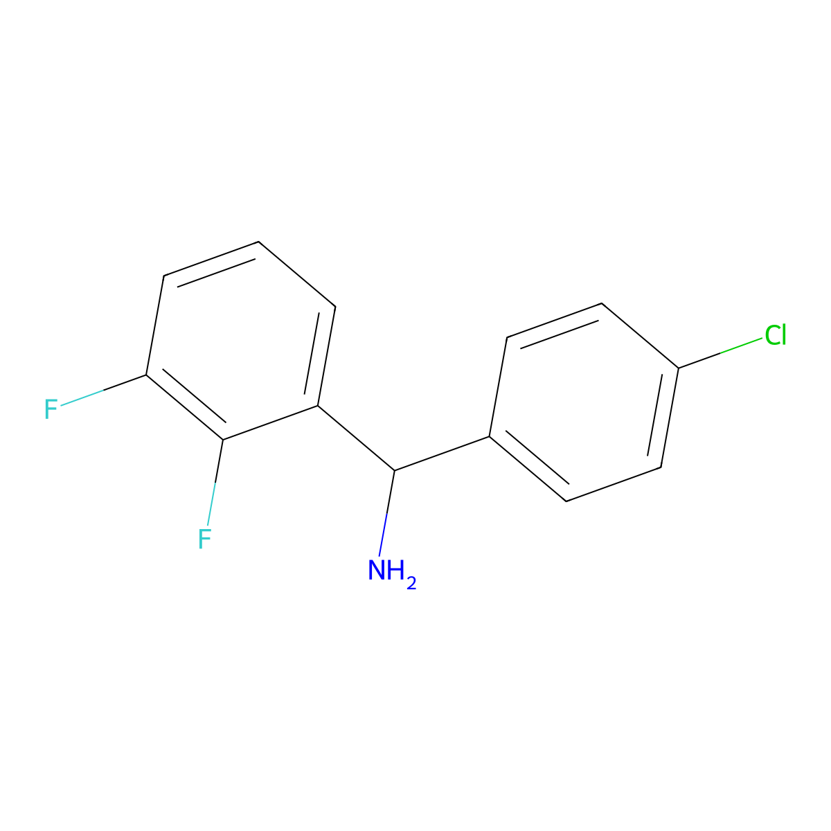 1-(4-Chlorophenyl)-1-(2,3-difluorophenyl)methanamine molecular structure, CAS 1271107-00-6