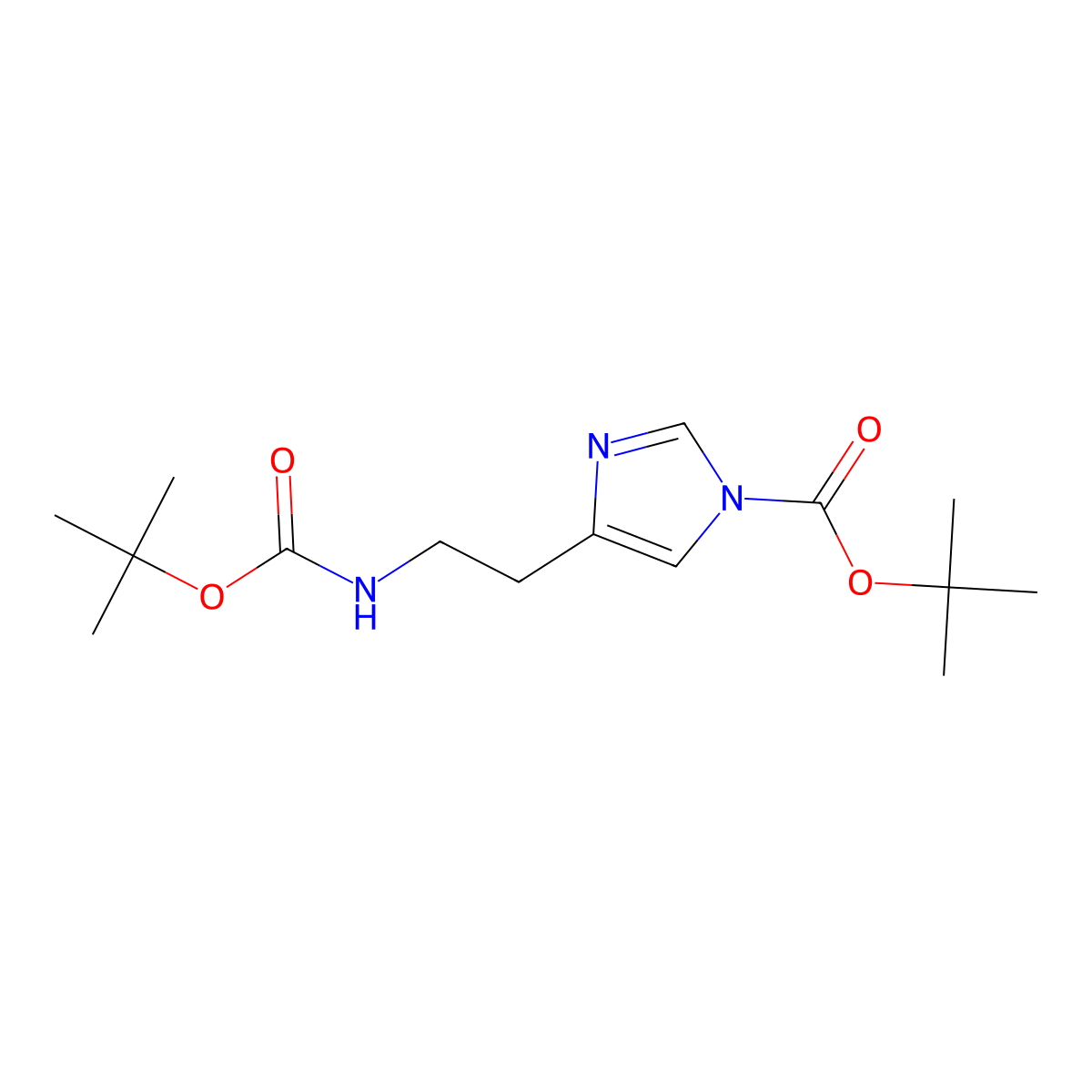 tert-butyl 4-{2-[(tert-butoxycarbonyl)amino]ethyl}-1H-imidazole-1-carboxylate molecular structure, CAS 127119-12-4