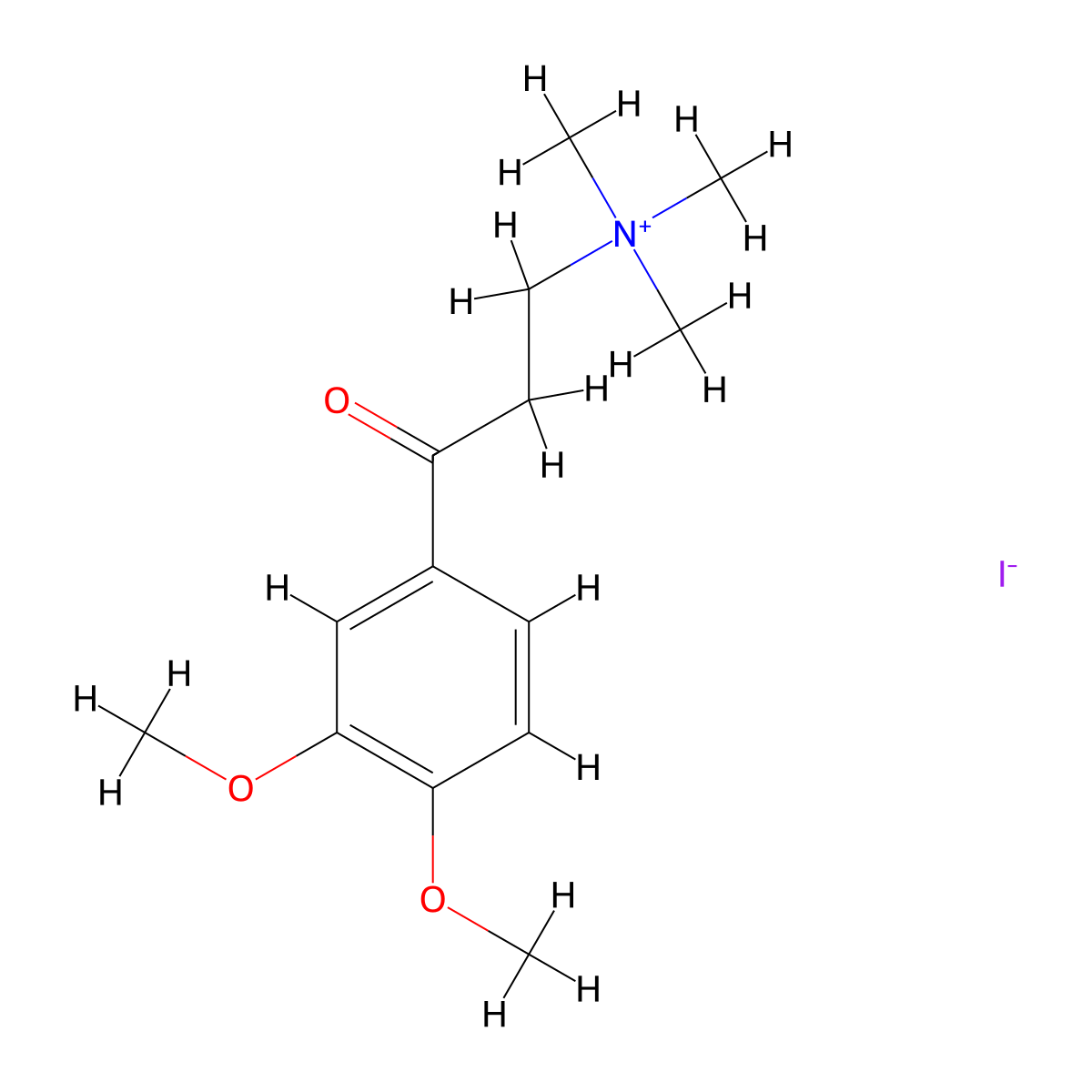 3-(3,4-Dimethoxyphenyl)-N,N,N-trimethyl-3-oxopropan-1-aminium iodide molecular structure, CAS 127119-33-9