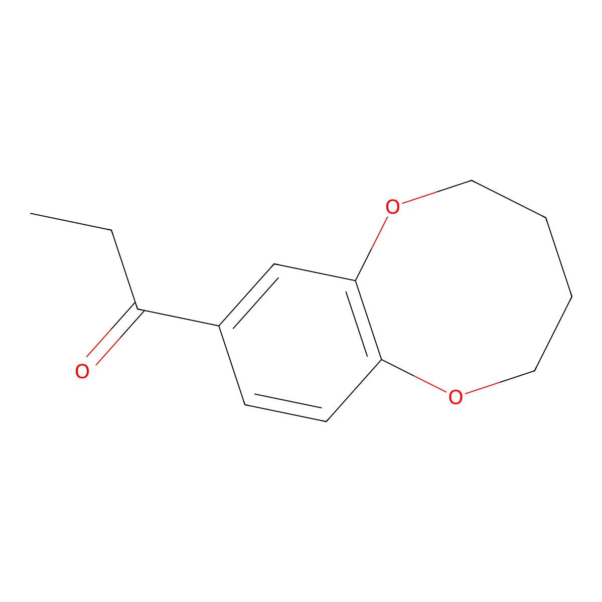 1-Propanone, 1-(2,3,4,5-tetrahydro-1,6-benzodioxocin-8-yl)- molecular structure, CAS 127119-38-4