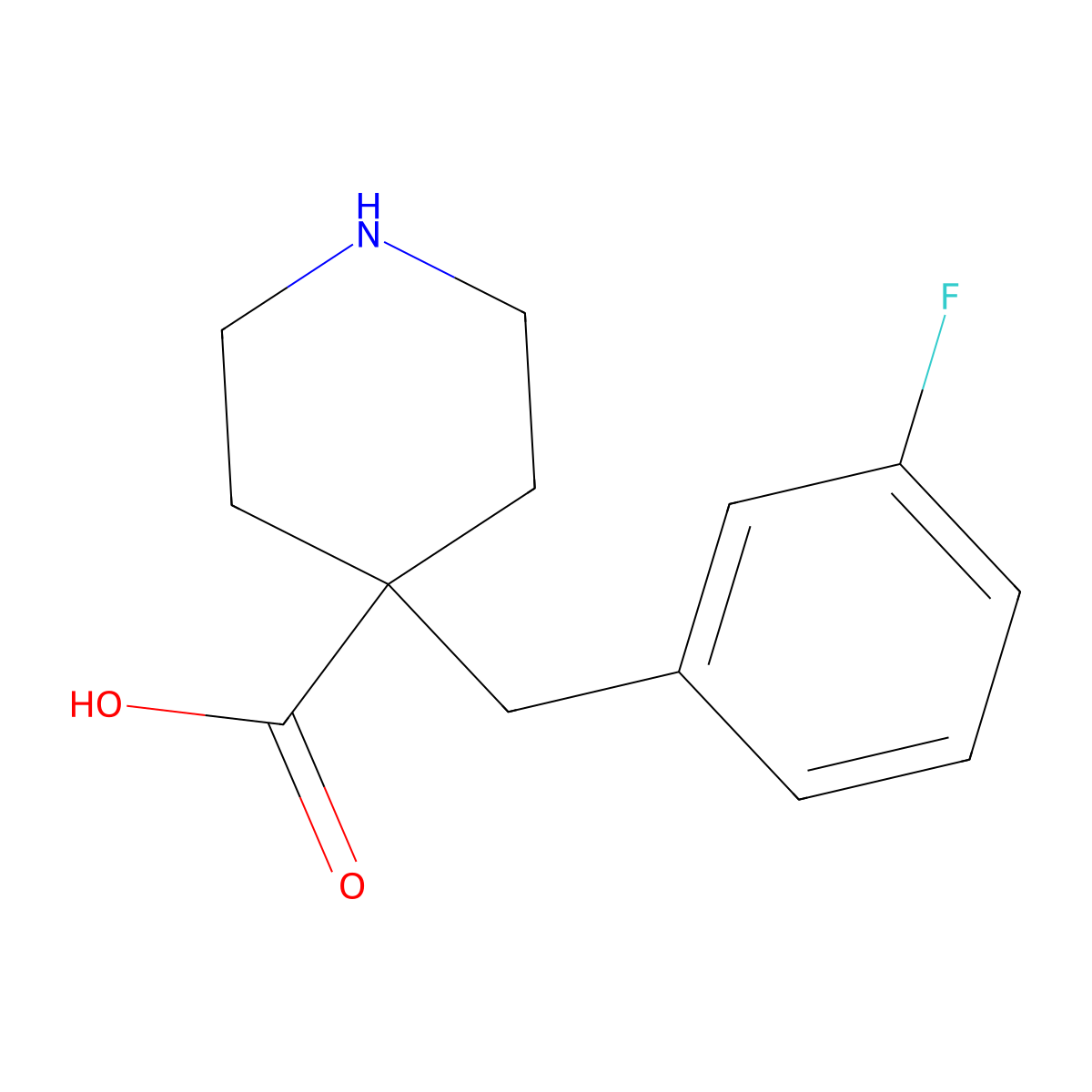 4-[(3-Fluorophenyl)methyl]piperidine-4-carboxylic acid molecular structure, CAS 1271194-26-3