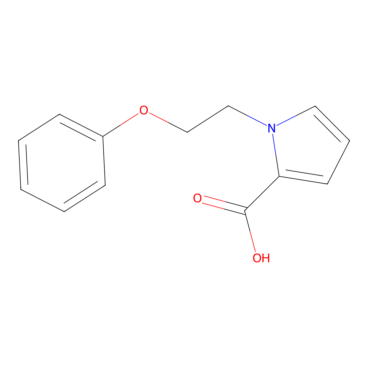 1-(2-phenoxyethyl)-1H-pyrrole-2-carboxylic acid molecular structure, CAS 1271230-08-0
