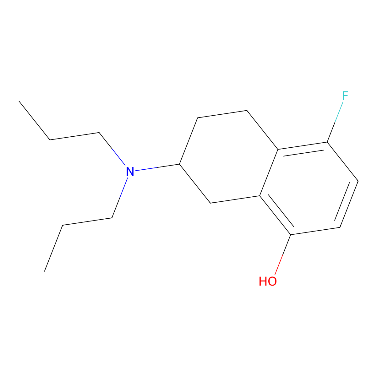 (7S)-7-(Dipropylamino)-4-fluoro-5,6,7,8-tetrahydro-1-naphthalenol molecular structure, CAS 127126-21-0