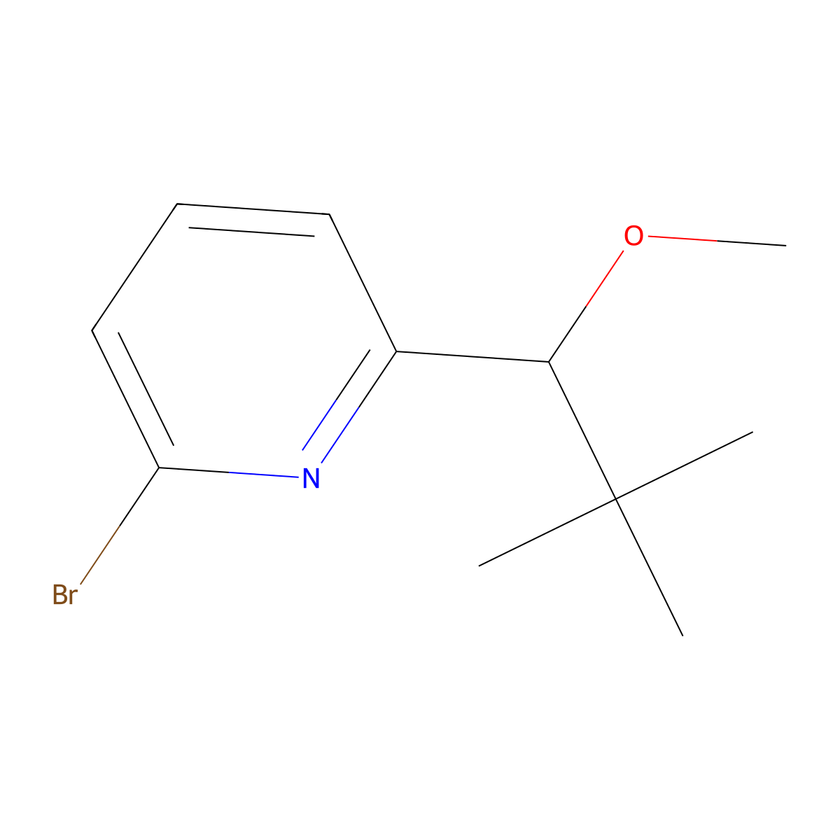 2-Bromo-6-(1-methoxy-2,2-dimethylpropyl)pyridine molecular structure, CAS 127127-32-6