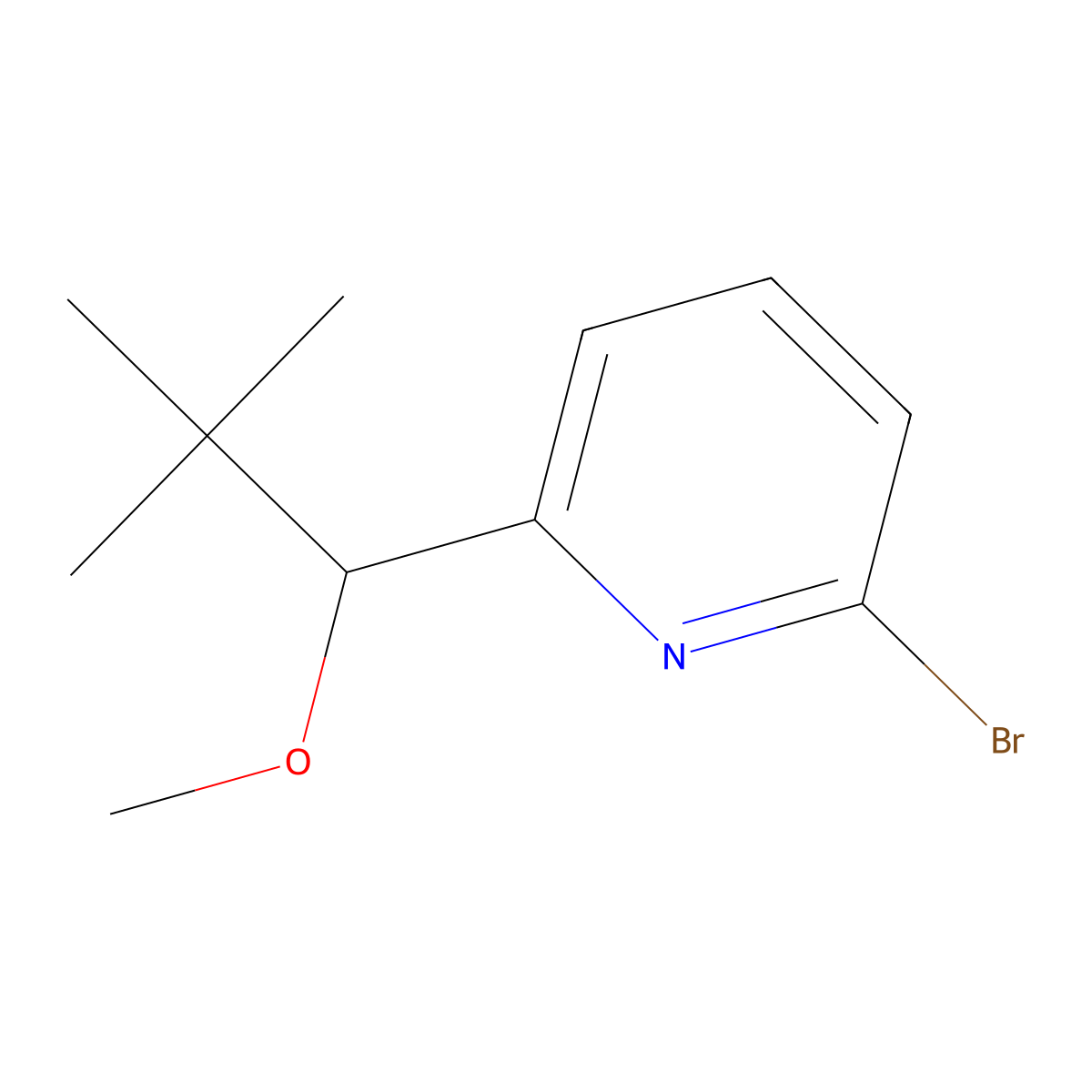2-Bromo-6-(1-methoxy-2,2-dimethylpropyl)pyridine molecular structure, CAS 127127-32-6