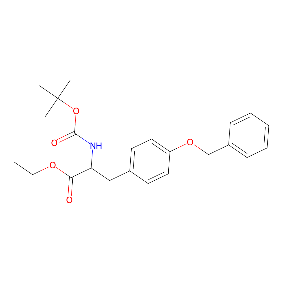 Ethyl 3-(4-(benzyloxy)phenyl)-2-((tert-butoxycarbonyl)amino)propanoate molecular structure, CAS 127132-32-5