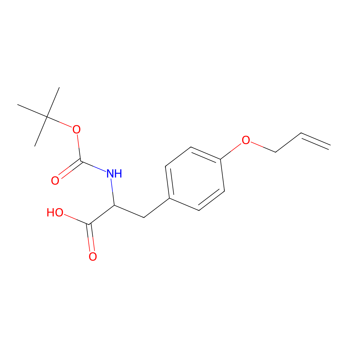 (2S)-2-{[(tert-butoxy)carbonyl]amino}-3-[4-(prop-2-en-1-yloxy)phenyl]propanoic acid molecular structure, CAS 127132-38-1