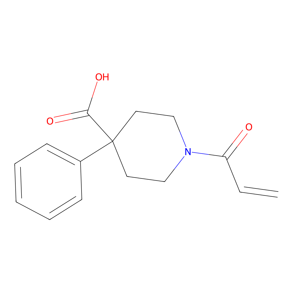 4-Phenyl-1-(prop-2-enoyl)piperidine-4-carboxylic acid molecular structure, CAS 1271343-03-3