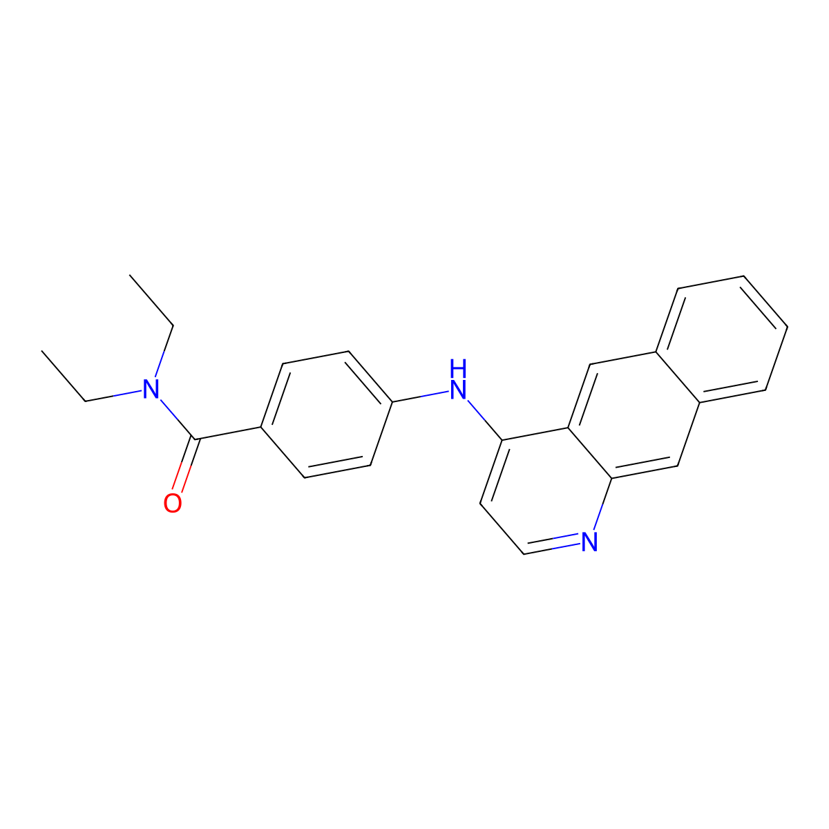 Benzamide, 4-(benzo(g)quinolin-4-ylamino)-N,N-diethyl- molecular structure, CAS 127136-46-3
