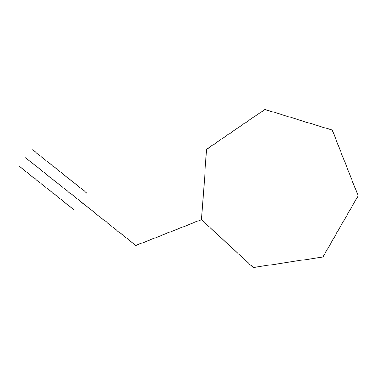 (Prop-2-yn-1-yl)cycloheptane molecular structure, CAS 1271376-27-2