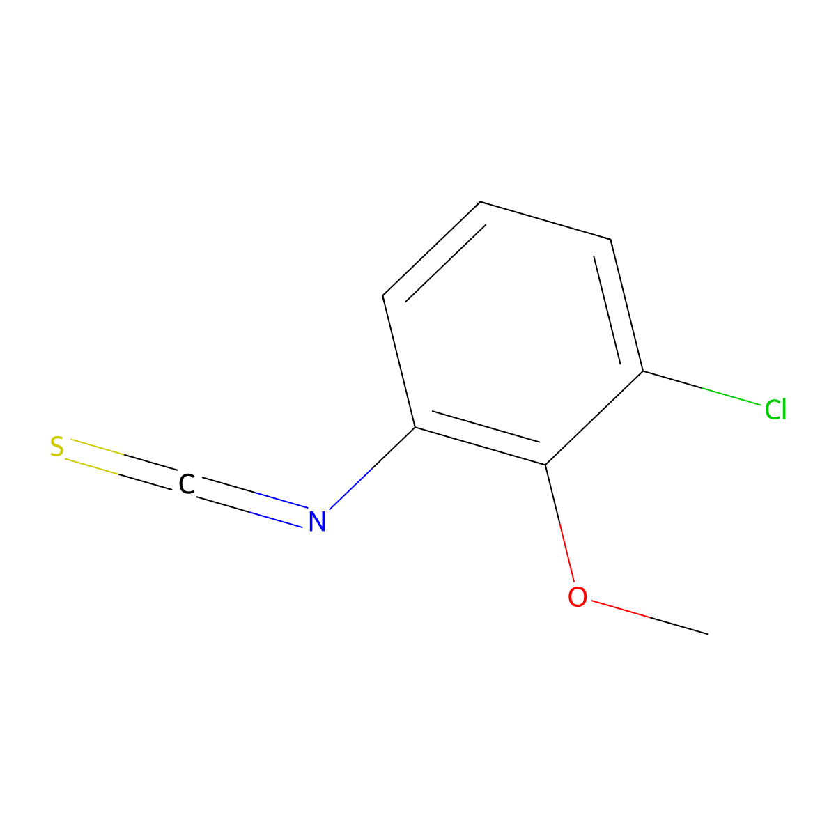 1-Chloro-3-isothiocyanato-2-methoxybenzene molecular structure, CAS 127142-64-7
