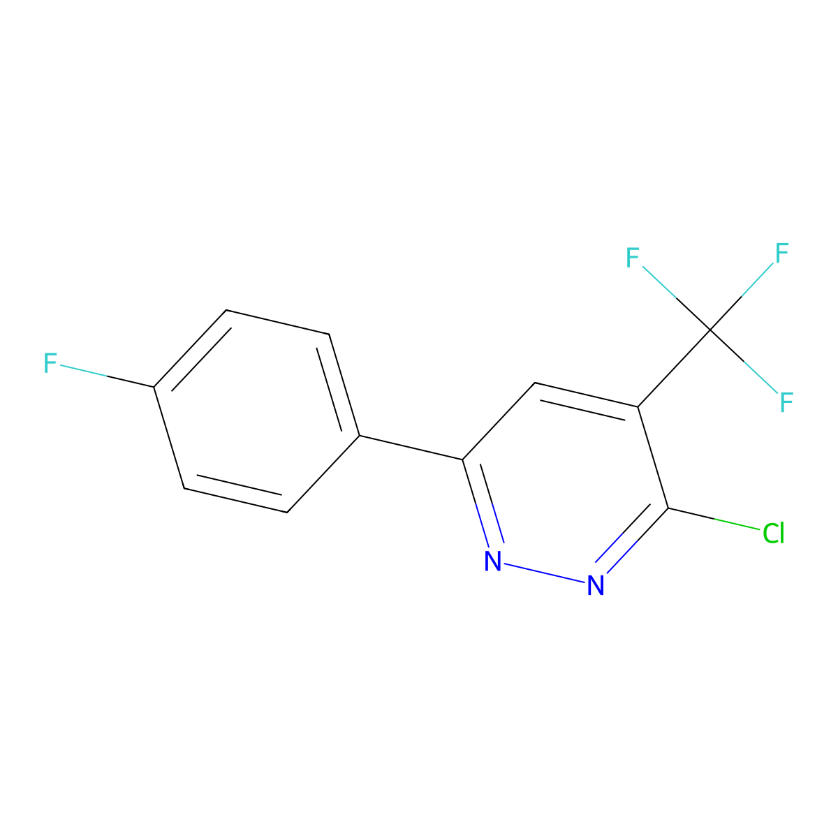 3-Chloro-6-(4-fluorophenyl)-4-(trifluoromethyl)pyridazine molecular structure, CAS 1271473-94-9