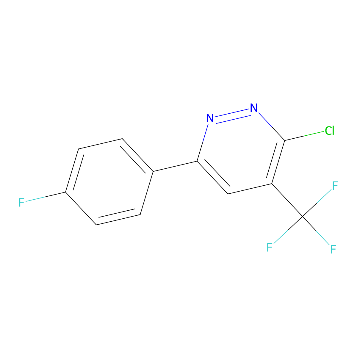 3-Chloro-6-(4-fluorophenyl)-4-(trifluoromethyl)pyridazine molecular structure, CAS 1271473-94-9