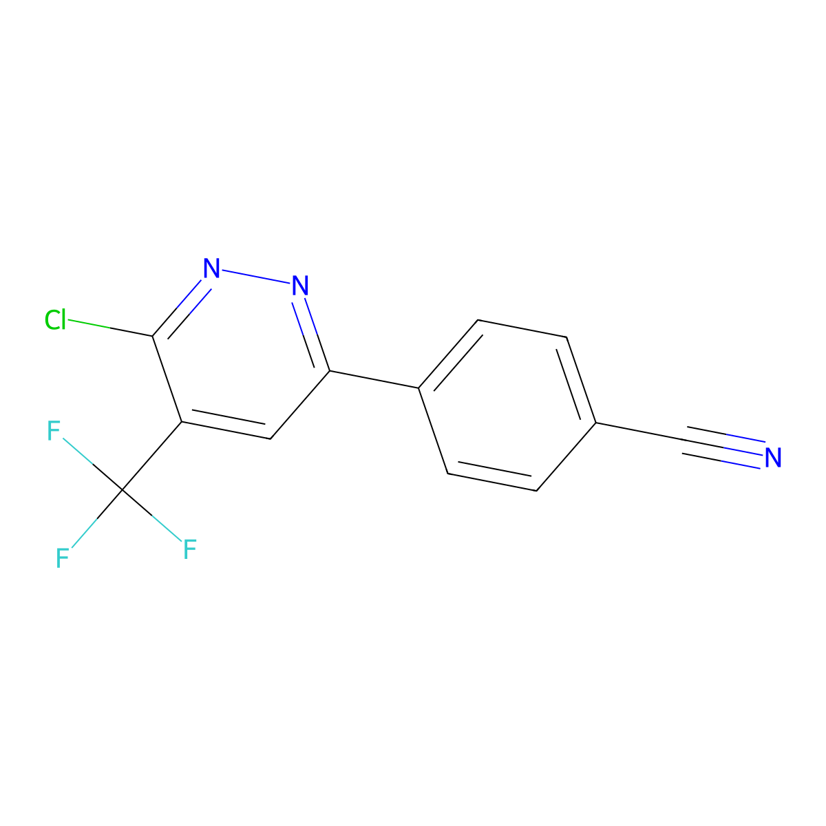 4-[6-Chloro-5-(trifluoromethyl)pyridazin-3-yl]benzonitrile molecular structure, CAS 1271474-10-2