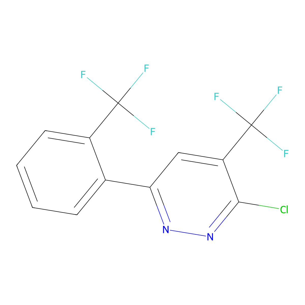 3-Chloro-4-(trifluoromethyl)-6-[2-(trifluoromethyl)phenyl]pyridazine molecular structure, CAS 1271474-12-4