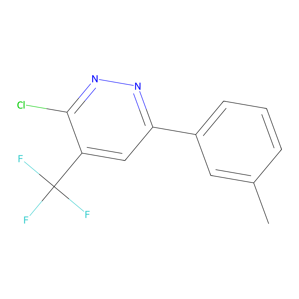 3-Chloro-6-(3-methylphenyl)-4-(trifluoromethyl)pyridazine molecular structure, CAS 1271475-10-5