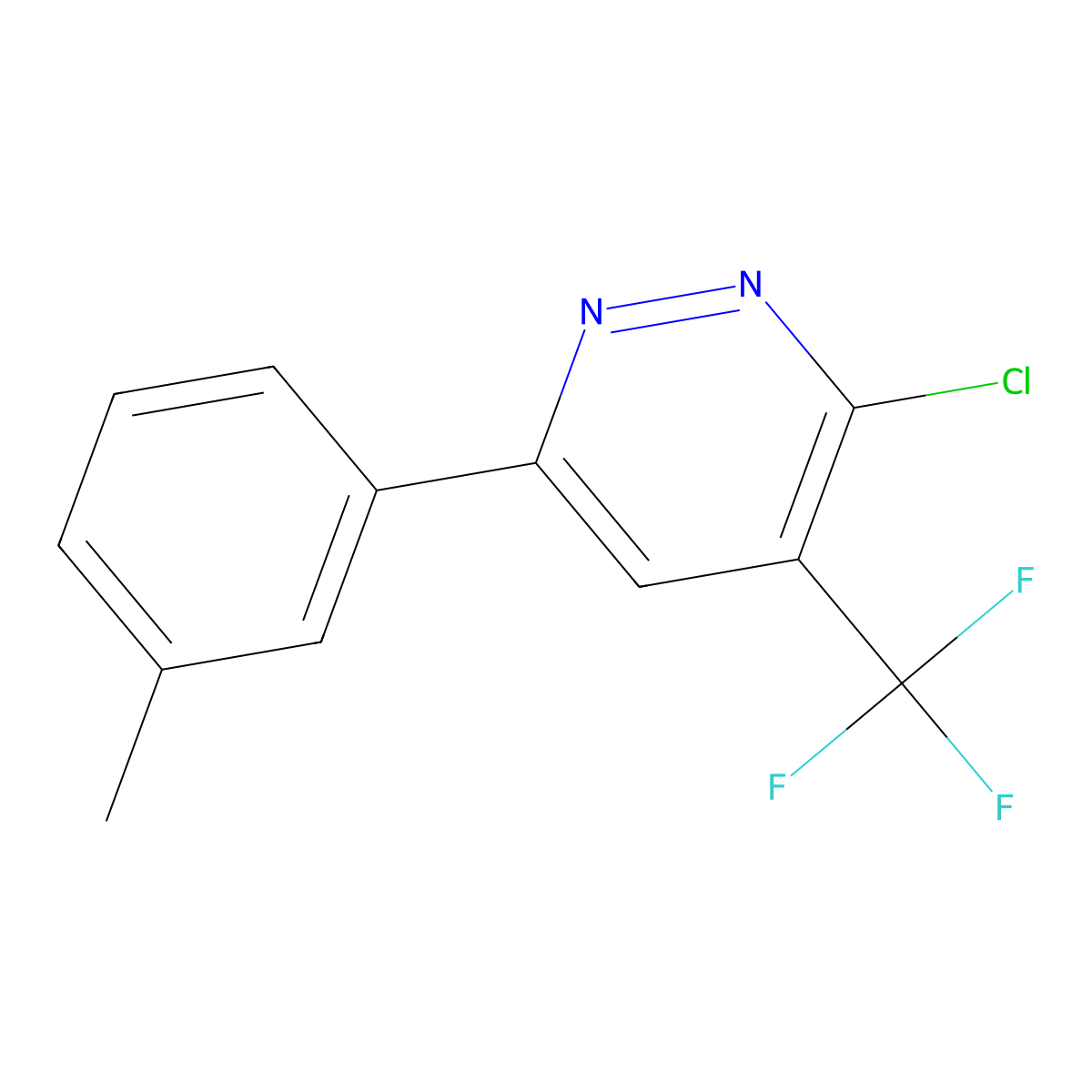 3-Chloro-6-(3-methylphenyl)-4-(trifluoromethyl)pyridazine molecular structure, CAS 1271475-10-5