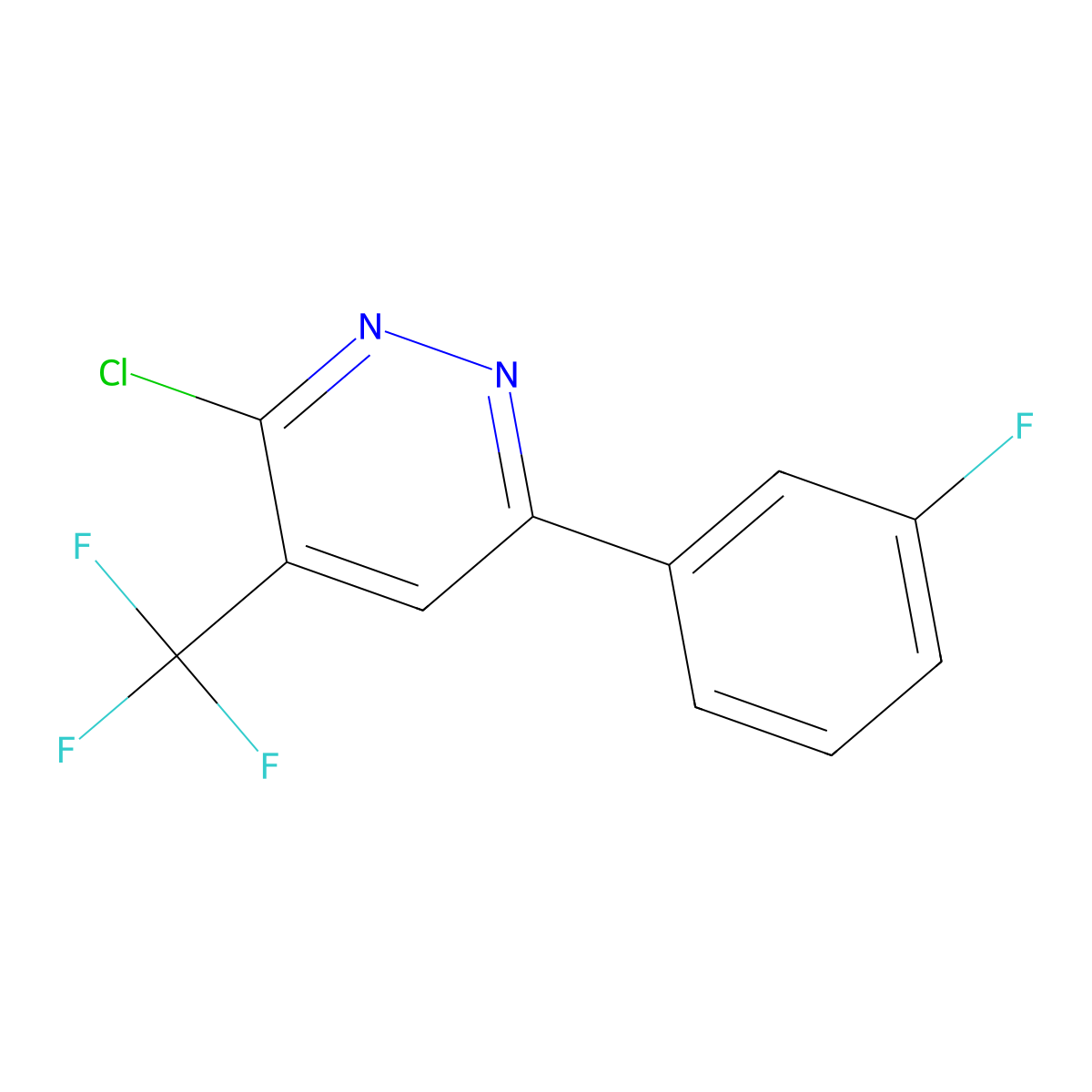 3-Chloro-6-(3-fluorophenyl)-4-(trifluoromethyl)pyridazine molecular structure, CAS 1271475-37-6