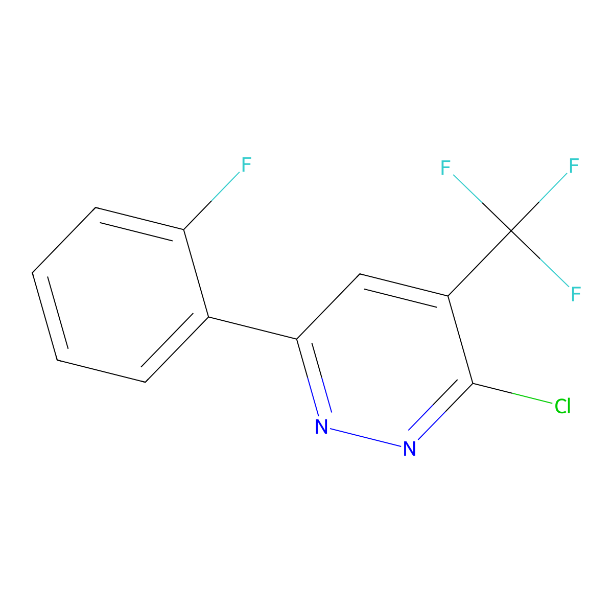 3-Chloro-6-(2-fluorophenyl)-4-(trifluoromethyl)pyridazine molecular structure, CAS 1271475-79-6
