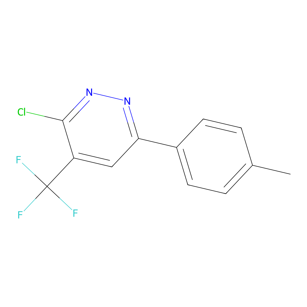 3-Chloro-6-(4-methylphenyl)-4-(trifluoromethyl)pyridazine molecular structure, CAS 1271475-96-7