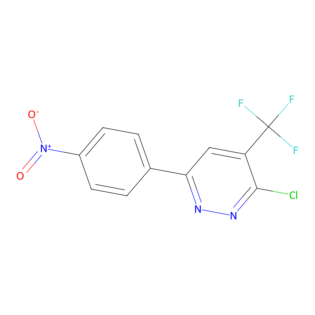 3-Chloro-6-(4-nitrophenyl)-4-(trifluoromethyl)pyridazine molecular structure, CAS 1271476-10-8