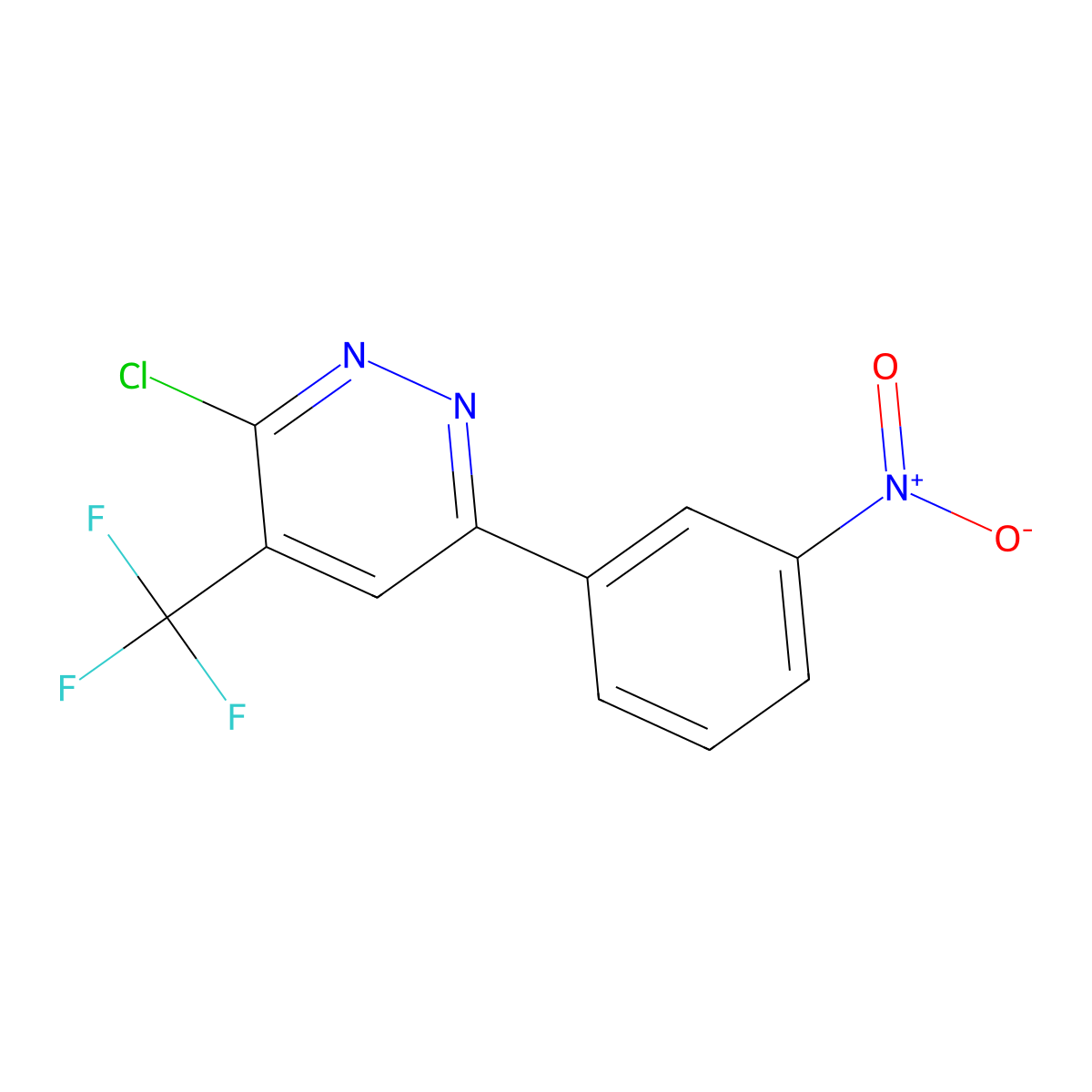 3-Chloro-6-(3-nitrophenyl)-4-(trifluoromethyl)pyridazine molecular structure, CAS 1271476-44-8