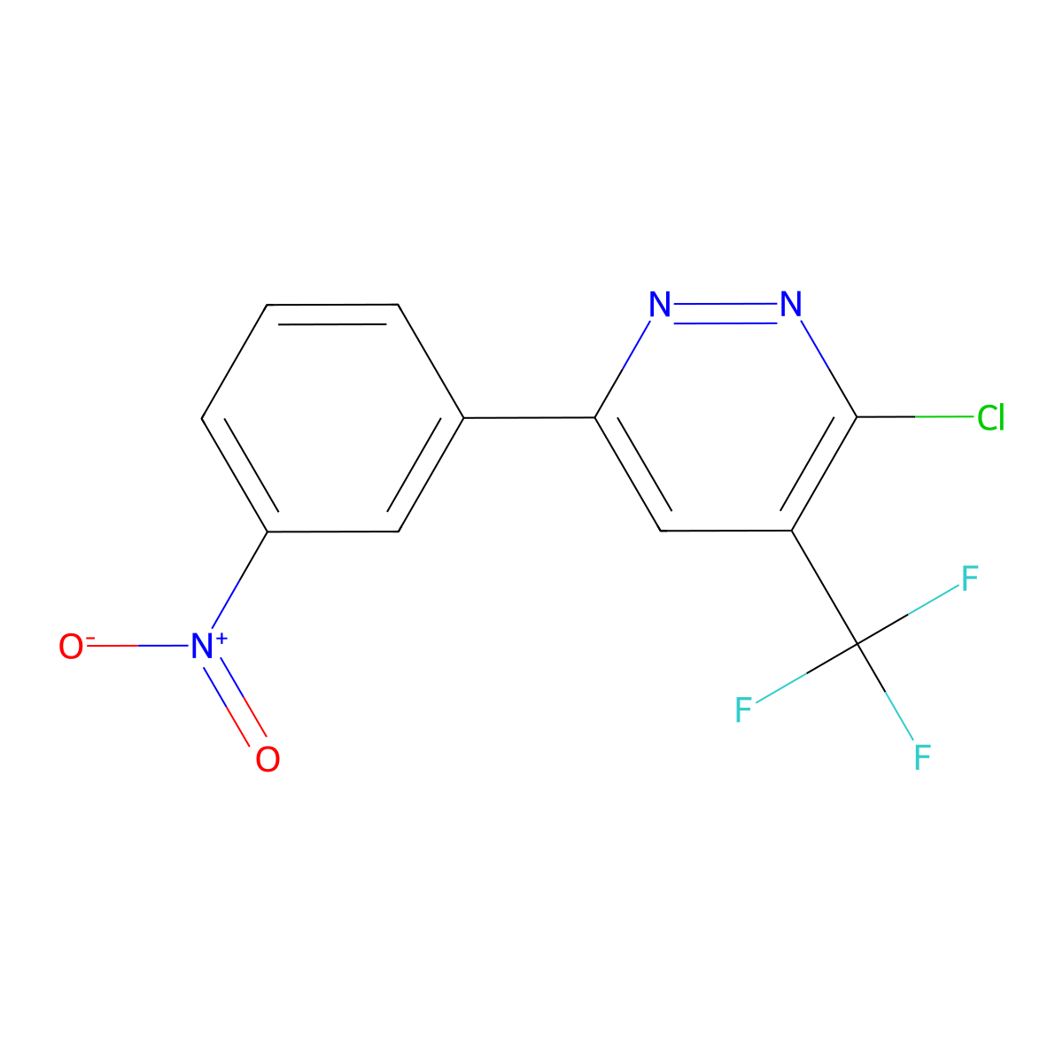 3-Chloro-6-(3-nitrophenyl)-4-(trifluoromethyl)pyridazine molecular structure, CAS 1271476-44-8