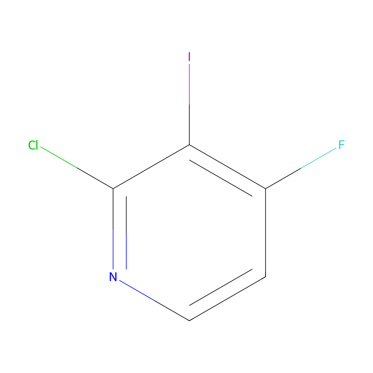 2-Chloro-4-fluoro-3-iodopyridine molecular structure, CAS 1271477-28-1