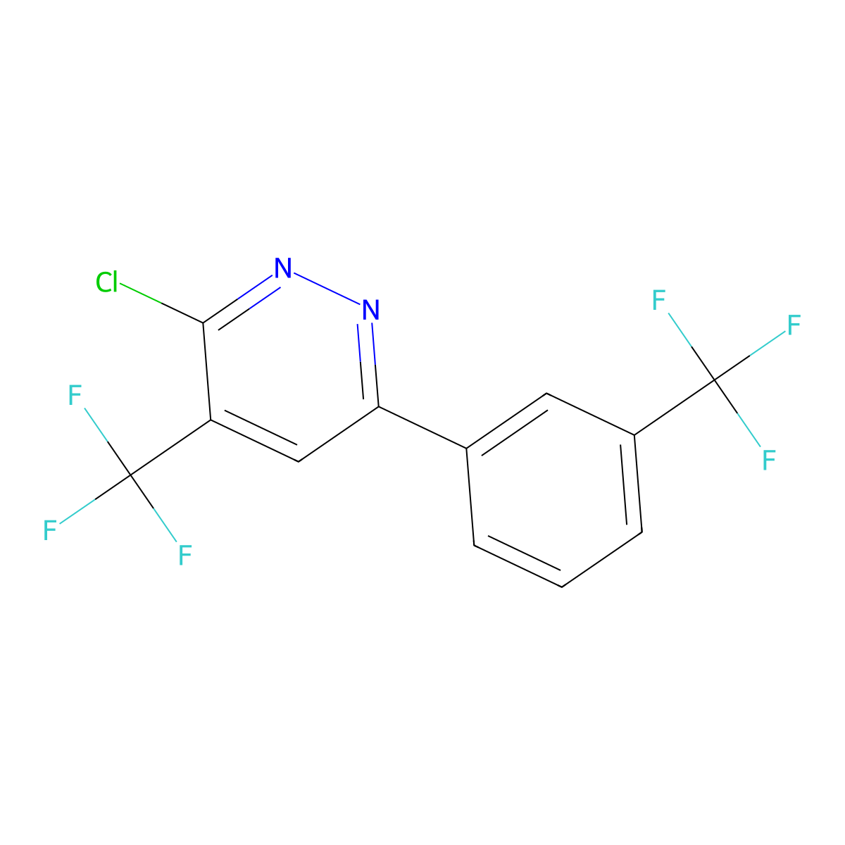 3-Chloro-4-(trifluoromethyl)-6-[3-(trifluoromethyl)phenyl]pyridazine molecular structure, CAS 1271477-45-2