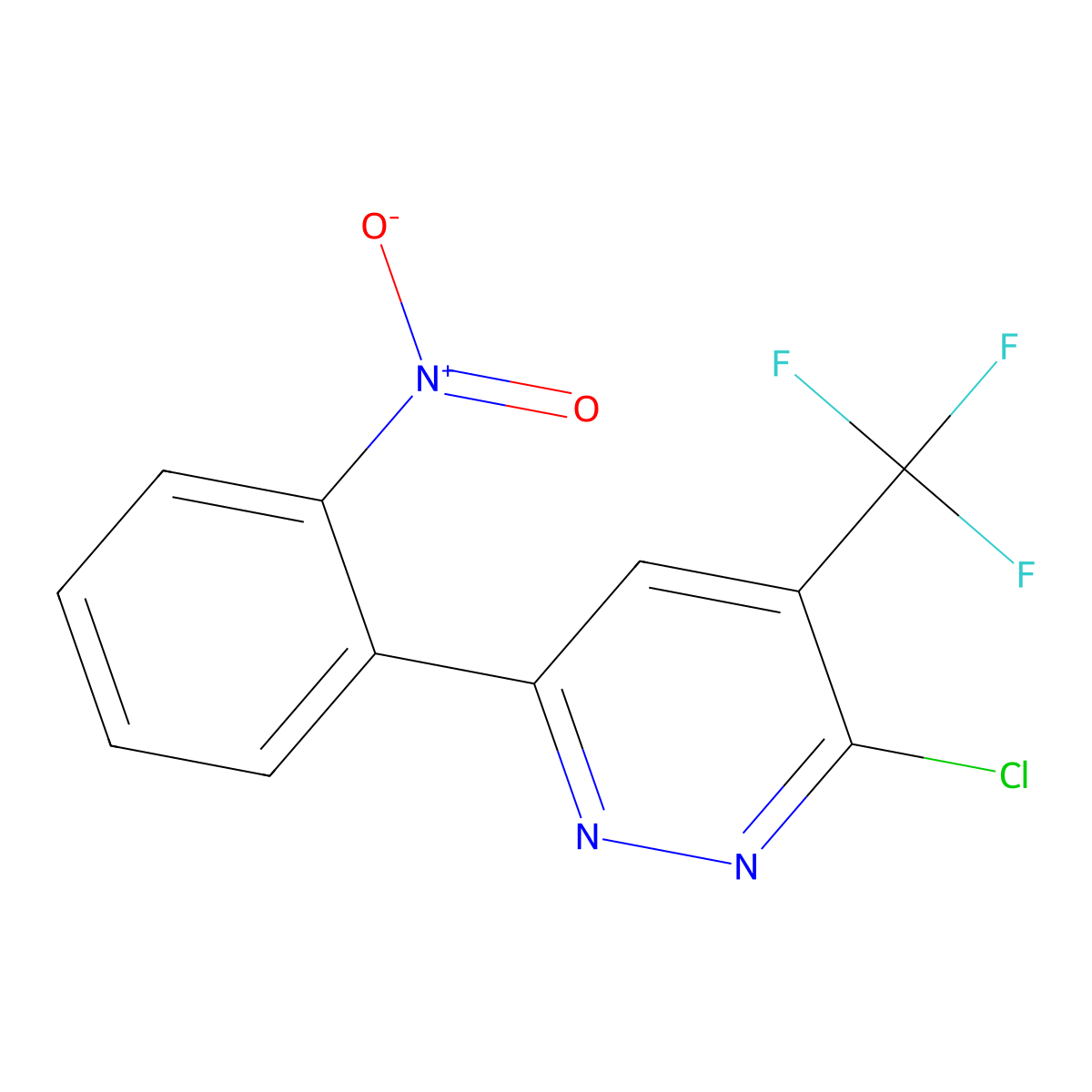 3-Chloro-6-(2-nitrophenyl)-4-(trifluoromethyl)pyridazine molecular structure, CAS 1271477-52-1