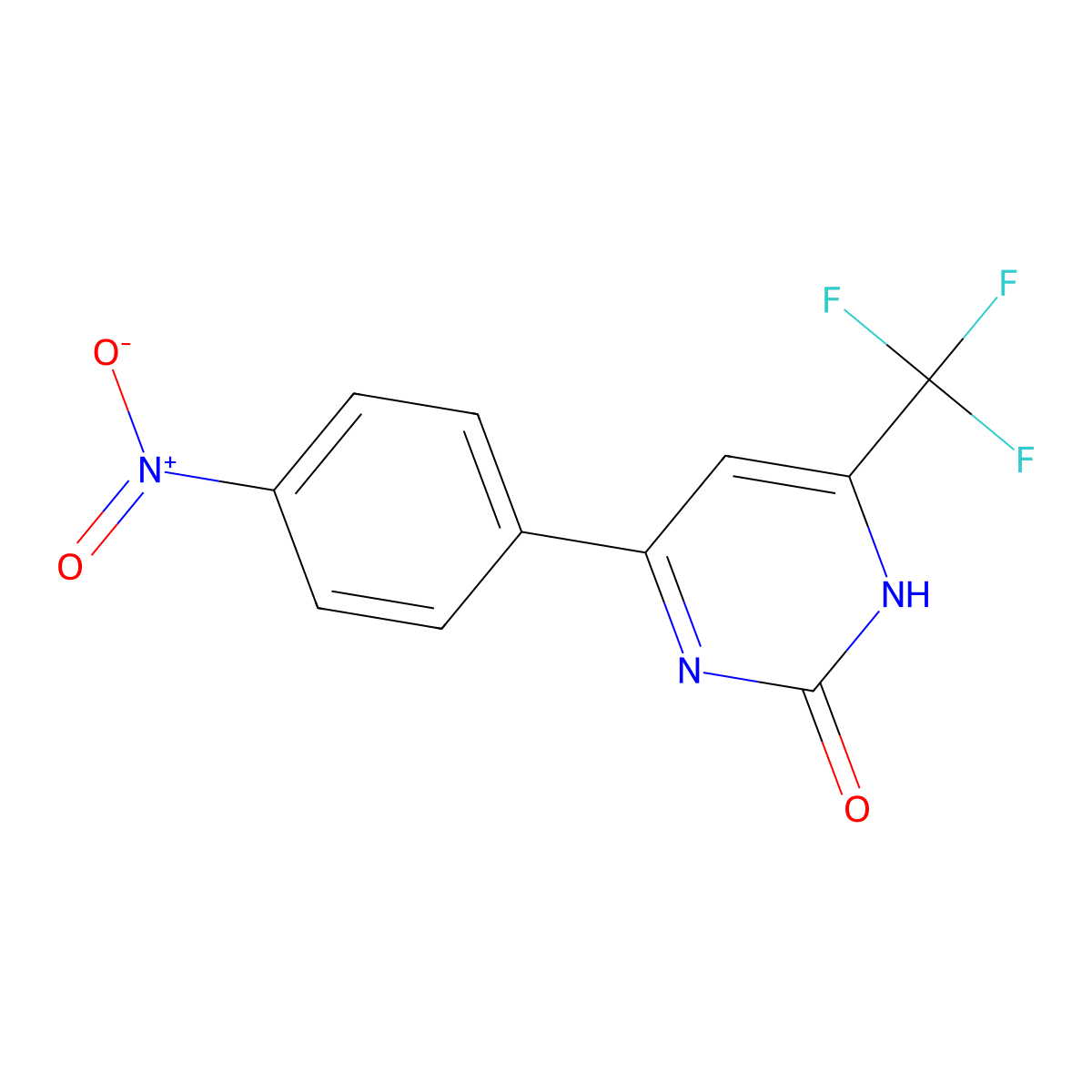 2-Hydroxy-6-(4-nitrophenyl)-4-(trifluoromethyl)pyrimidine molecular structure, CAS 1271477-54-3