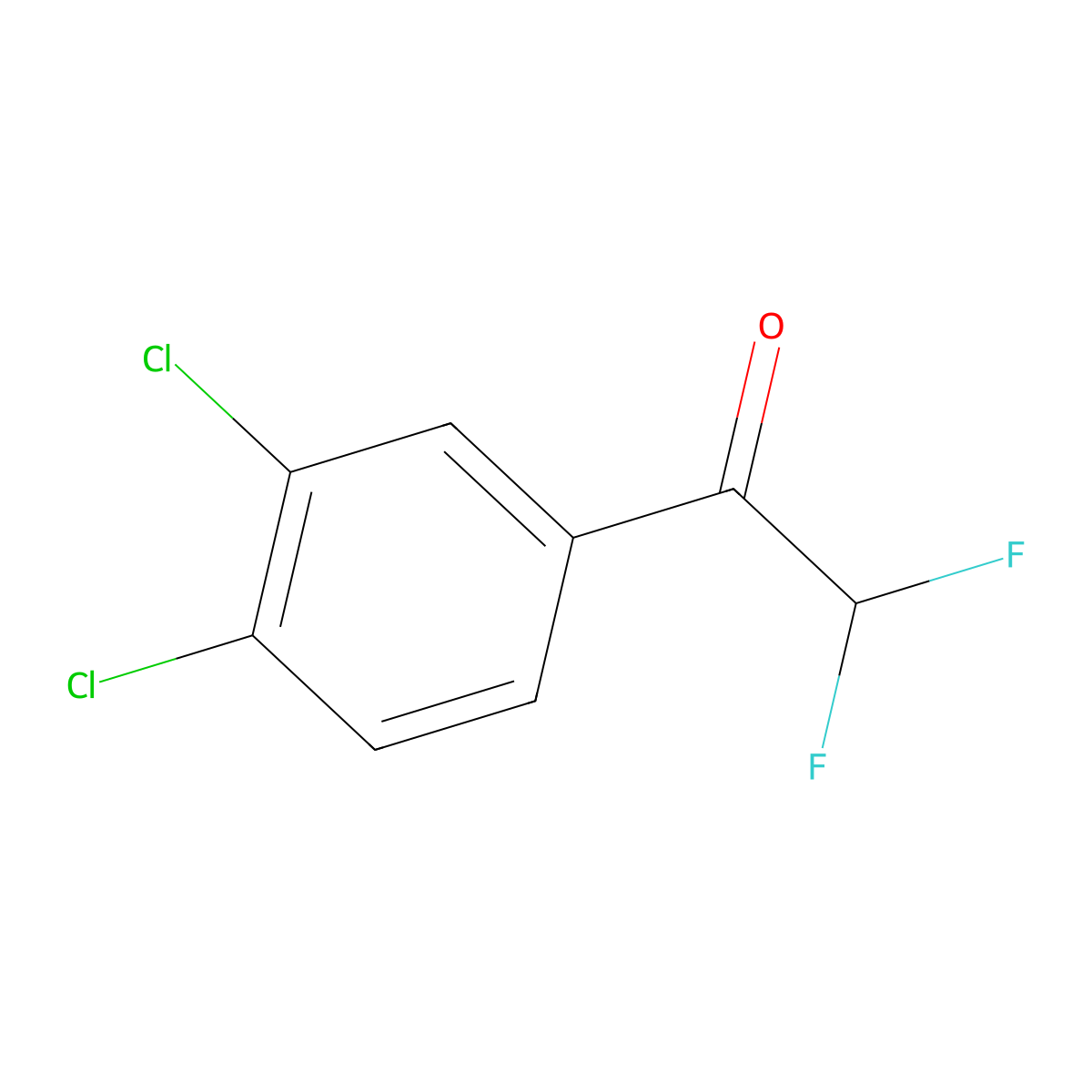 1-(3,4-Dichlorophenyl)-2,2-difluoroethanone molecular structure, CAS 1271477-78-1