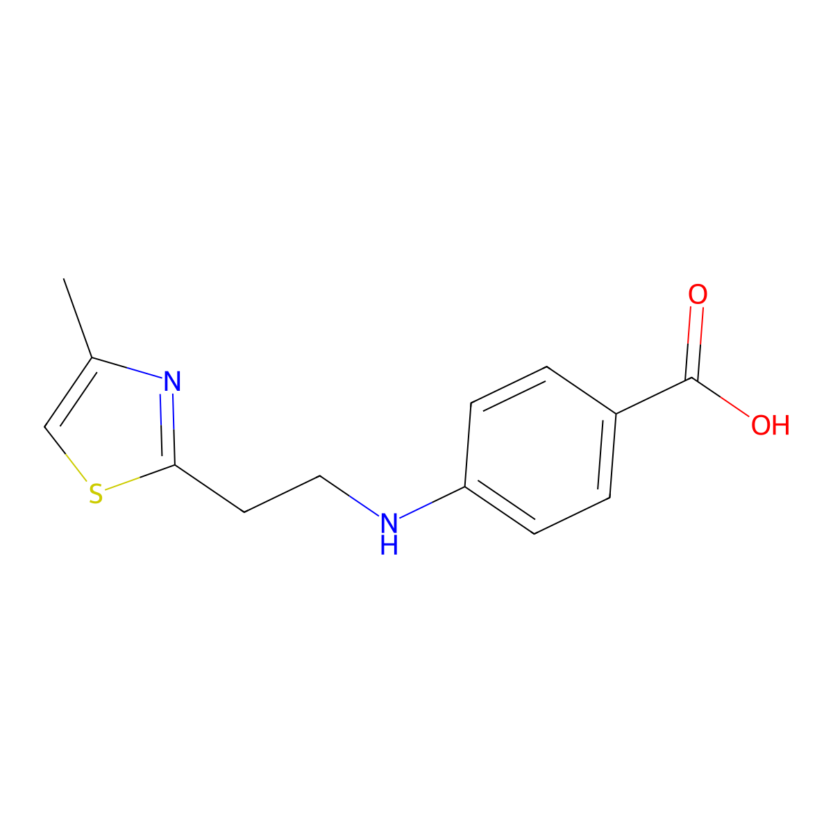 4-{[2-(4-Methyl-1,3-thiazol-2-yl)ethyl]amino}benzoic acid molecular structure, CAS 1271478-86-4